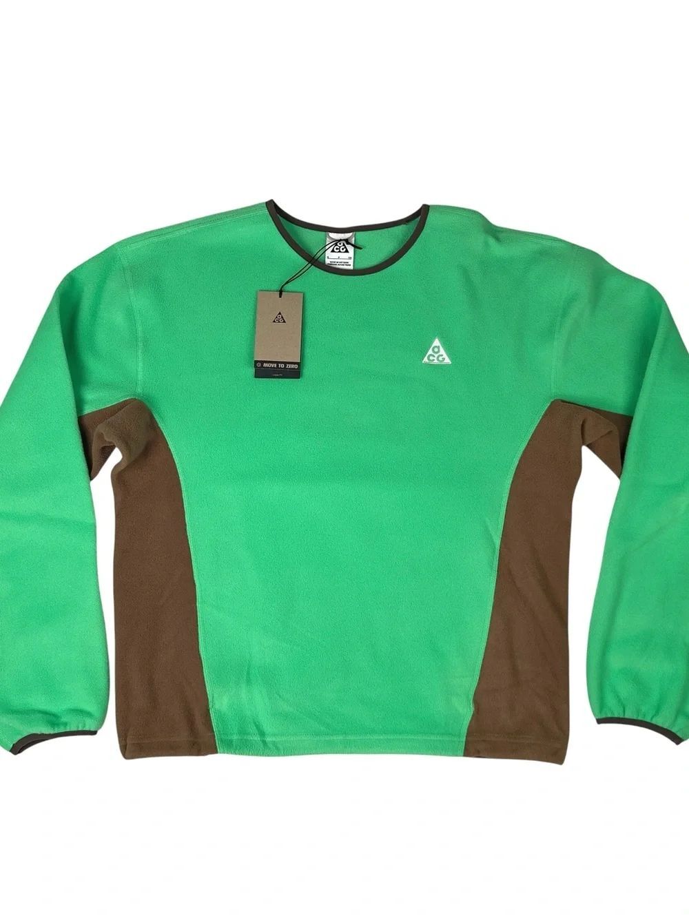 NWT Men's Size S Nike ACG Wolf Tree Polartec Fleece Green Pullover Sweatshirt